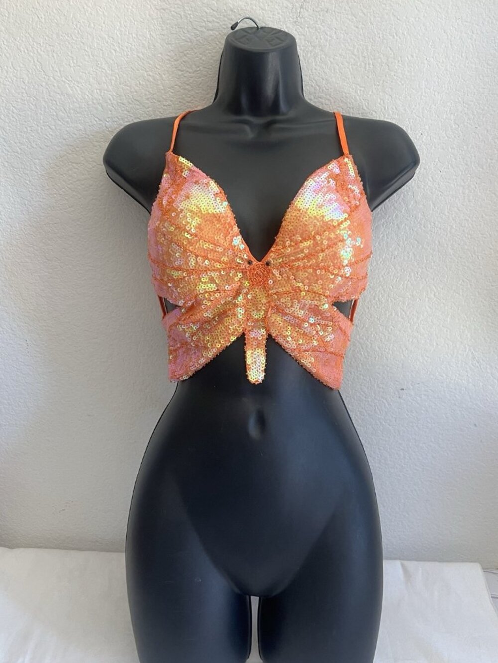 vtg y2k 90's Rue21 sequin butterfly top mermaid fairycore one sz - Picture 9 of 11